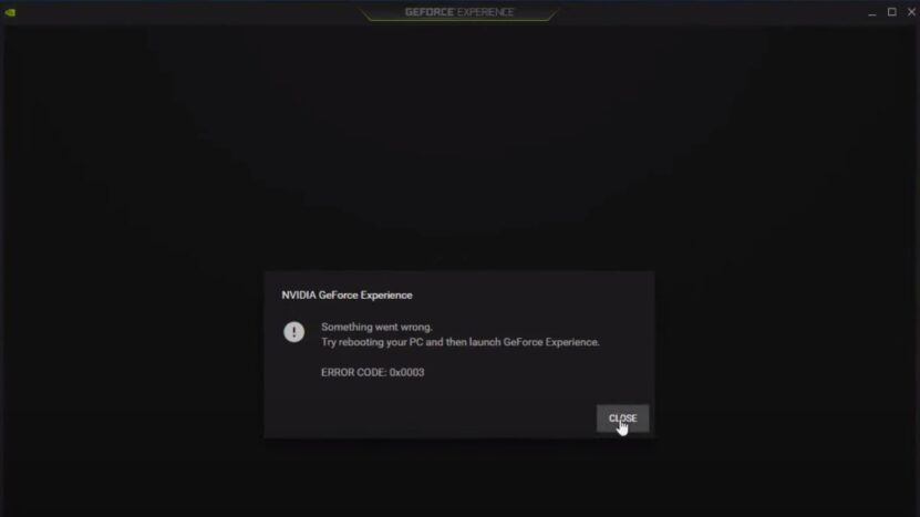 NVIDIA GeForce Experience 0x0003