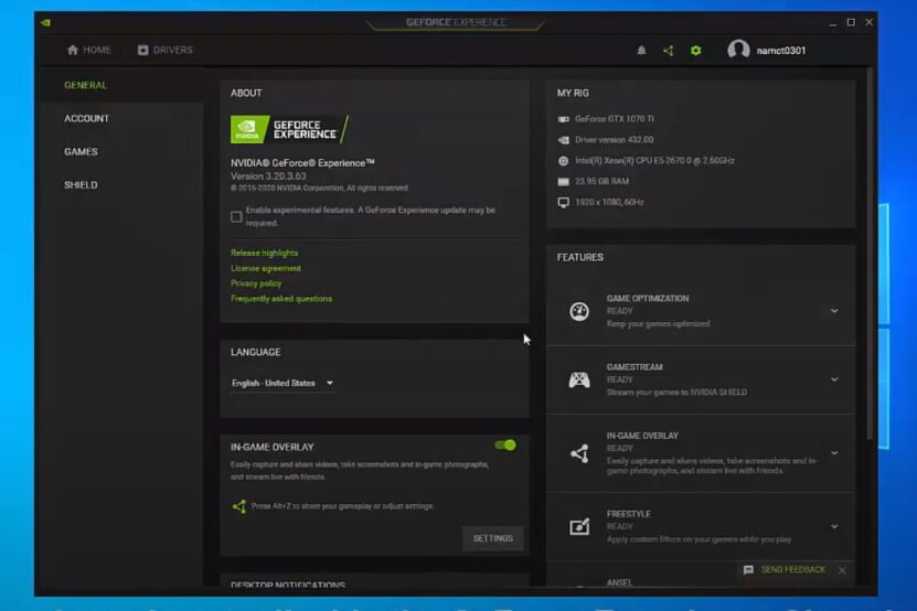 Disable Overlay in GeForce Experience Settings
